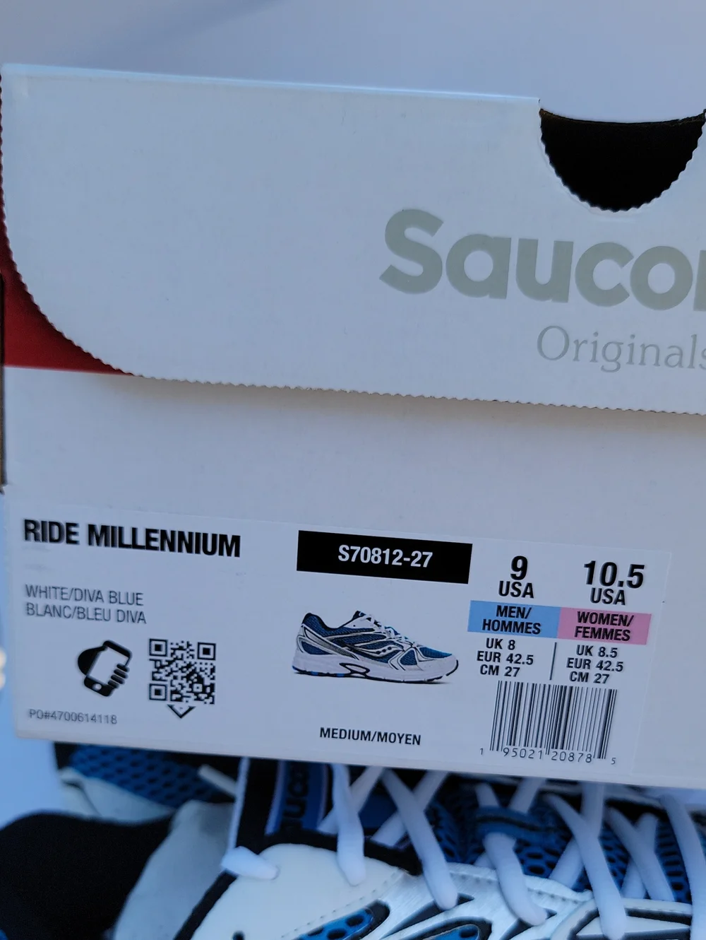 Saucony Grid Ride Millennium White/Diva Blue S70812-27 Low Top Sneaker